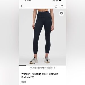 Lululemon Athletica Navy Wunder Train Leggings